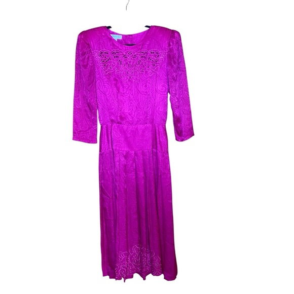 Nancy Johnson Vintage Silk Dress Size 8 - Picture 1 of 10